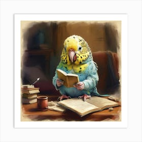 Bird Reading A Book 1 Art Print