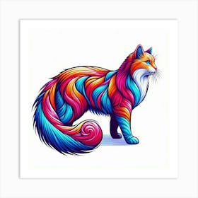 Colorful Cat 9 Art Print