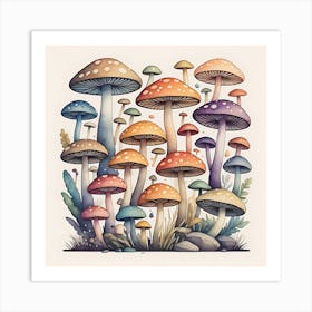 Fairyland Fungi Art Print