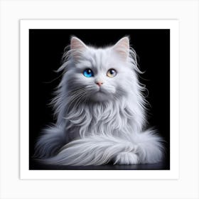 White Cat With Blue Eyes 8 Art Print