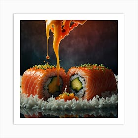 Sushi With Sauce 1 Art Print