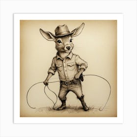 Deer With A Rope 2 Art Print