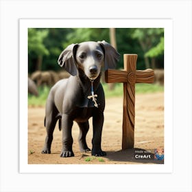 Dog on the Grave Art Print