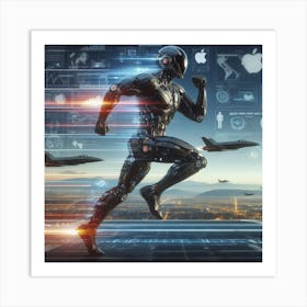 Futuristic Man Running 20 Art Print