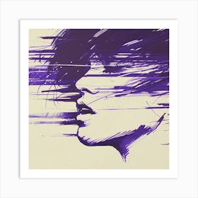 Purple Haired Girl Art Print