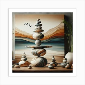 Stacked Pebbles Art Print