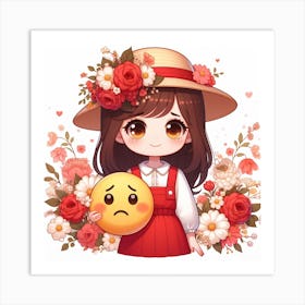 Emoji Girl 10 Art Print