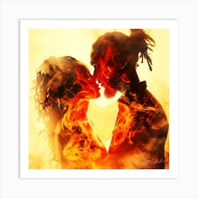 Happy Valentines Baby - Kisses On Fire Art Print