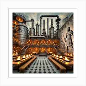 Refinery Flame Oil Refinery Macedonian Restaurant Art Print