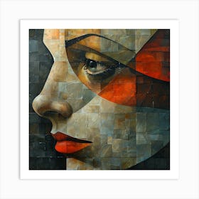 Abstract Of A Woman'S Face 2 Art Print