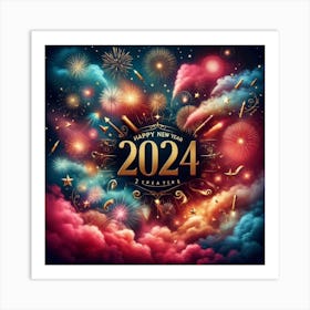 Happy New Year 2024 2 Art Print