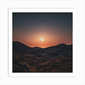 Moon Over The Desert Art Print