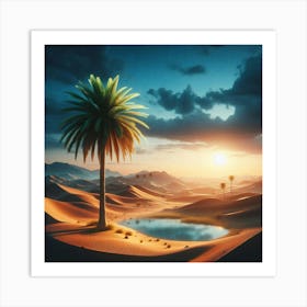 Oasis Sunset Art Print