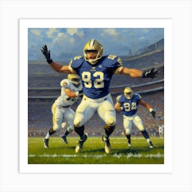 The Rush Football Player in Full Protection Art Print