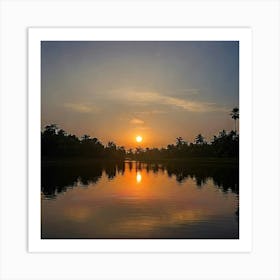 Sunset In Kerala Art Print