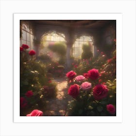 Old Rose Garden Art Print