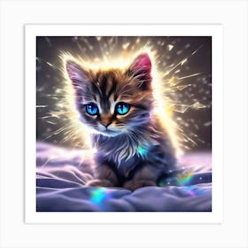 Cute Kitten With Blue Eyes 6 Art Print