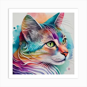 Colorful Cat 1 Art Print