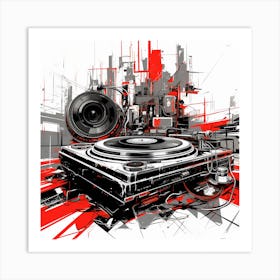 Dj Turntable Art Print