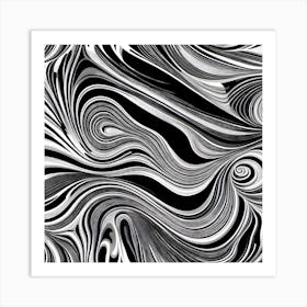 Abstract Black And White Swirl Pattern Art Print