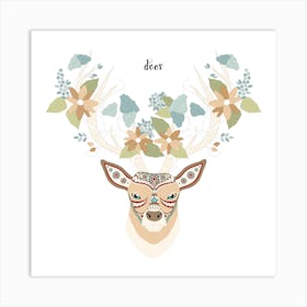 Elegant Deer Head Art Print