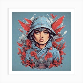 Girl With Wings Art Print