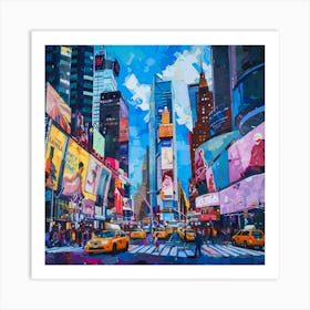 Times Square Oil Painting NY 2 Art Print