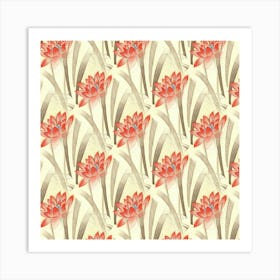 Flower Flora Leaf Wallpaper 1 Art Print