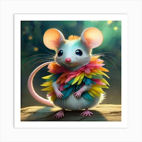 Rainbow Mouse Art Print