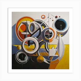 abstract painting with geometric 8 Art Print