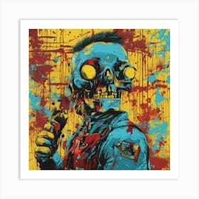 Andy Getty, Pt X, In The Style Of Lowbrow Art, Technopunk, Vibrant Graffiti Art, Stark And Unfiltere (22) Art Print