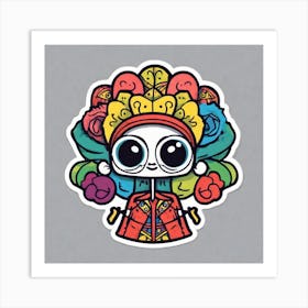 Colombian Festivities Sticker 2d Cute Fantasy Dreamy Vector Illustration 2d Flat Centered By (16) Art Print