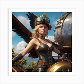 Steam punk Woman Art Print