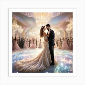 An Ultra Realistic 3d Rendering Of An Opulent Wedding Celebration Lavish Victorian Golden Decorated (1) 2 Art Print