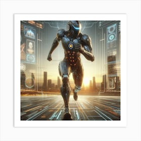 Futuristic Man Running 1 Art Print