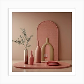 Pink Table Setting Art Print