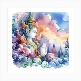 Thailand Buddha Painting Art Print