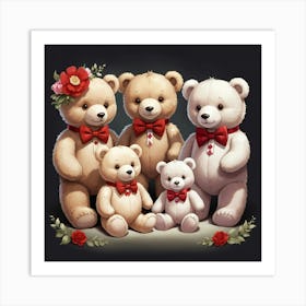 Family Of Teddy Bears 1 Art Print