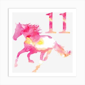 Kids 11th Birthday Horse Gift For 11 Year Old Girls Art Print