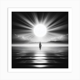 Sailboat In The Sun Art Print