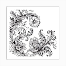 Ornate Floral Design 22 Art Print