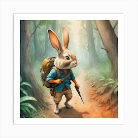 Rabbit In The Woods 17 Art Print