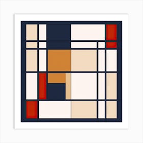 Retro Radiance: Mid Century Geometric Brilliance Art Print