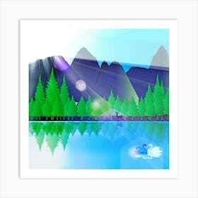 Forest Landscape Pine Trees Forest 1 Art Print