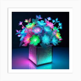 Glow In The Dark Flowers 1 Art Print