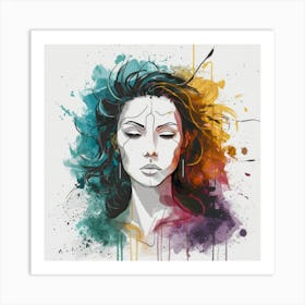 Watercolor Of A Woman Art Print