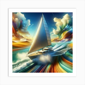 Sailboat In The Ocean 1 Art Print