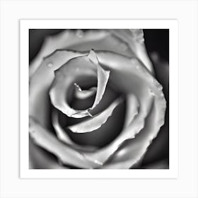 Black And White Rose Art Print