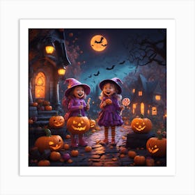 Halloween Witches Art Print