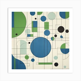 Blue and Green Abstract Painting Art Print